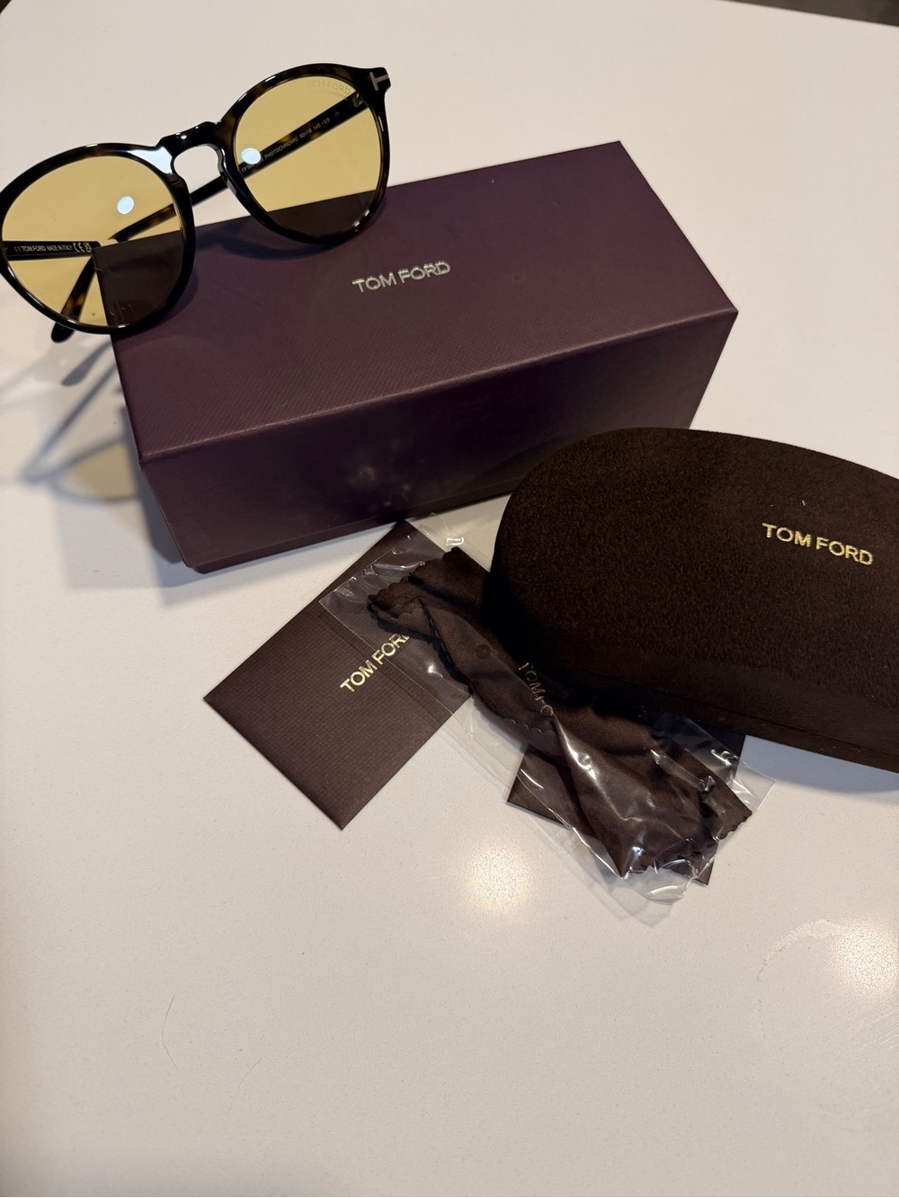 NWT Tom Ford Aurele TF904 Photochromic Sunglasses Dark Havana FT0904 52N